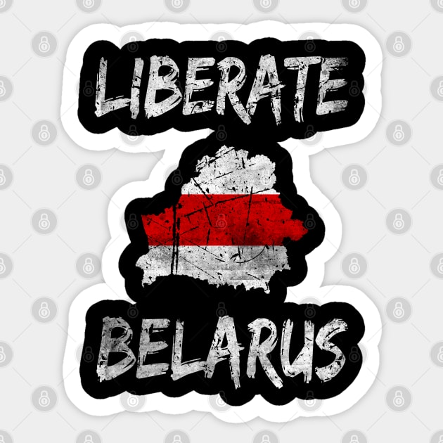 LIBERATE BELARUS PROTEST DISTRESSED Sticker by ProgressiveMOB